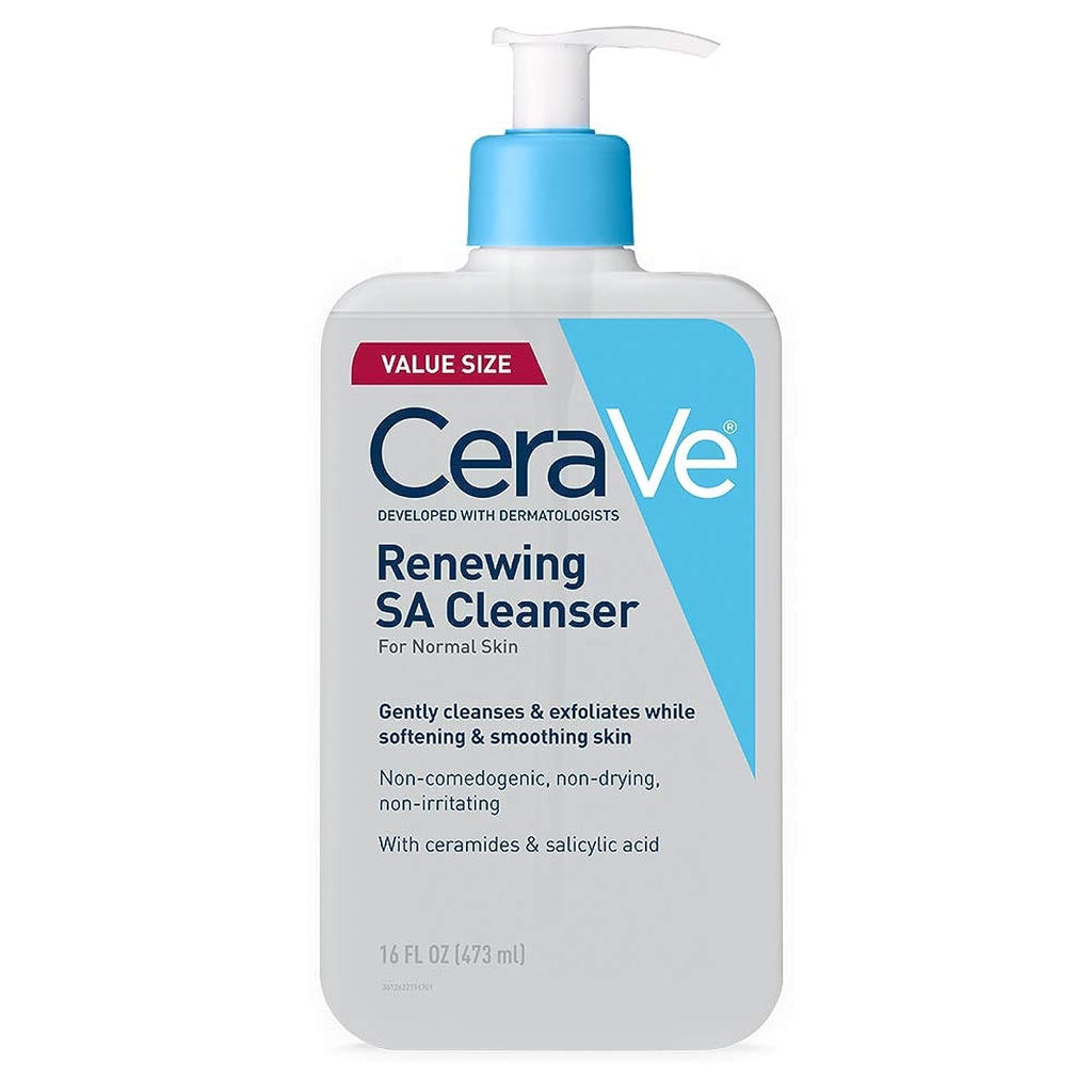 CeraVe Renewing Salicylic Acid Cleanser - Front Packaging & Bottle View | genuine imported stock available in India at Curat 