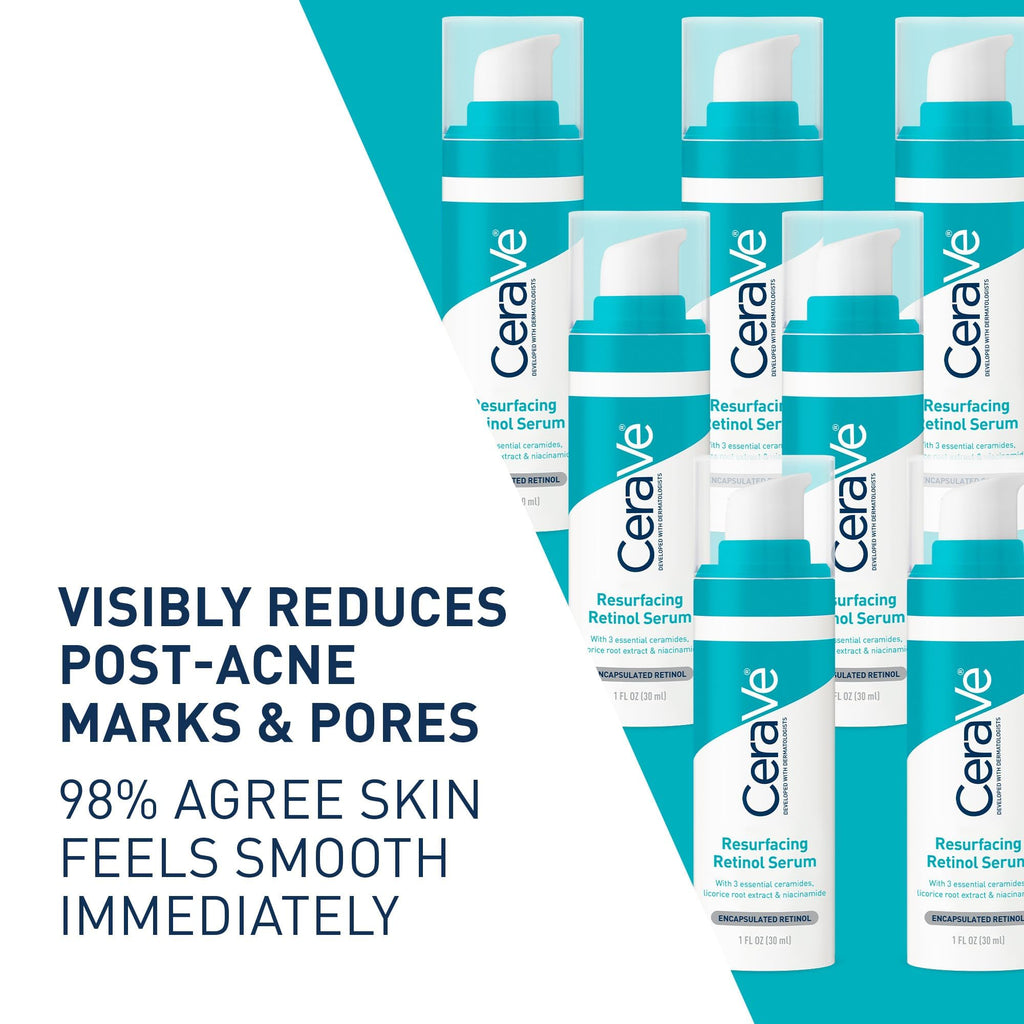 CeraVe Resurfacing Retinol Serum - Side Profile & Box Packaging | genuine imported stock available in India at Curat Cart