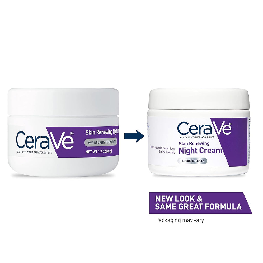 CeraVe Skin Renewing Night Cream - Back Label & Ingredients Details | buy 100% authentic product online in India via Curat Ca