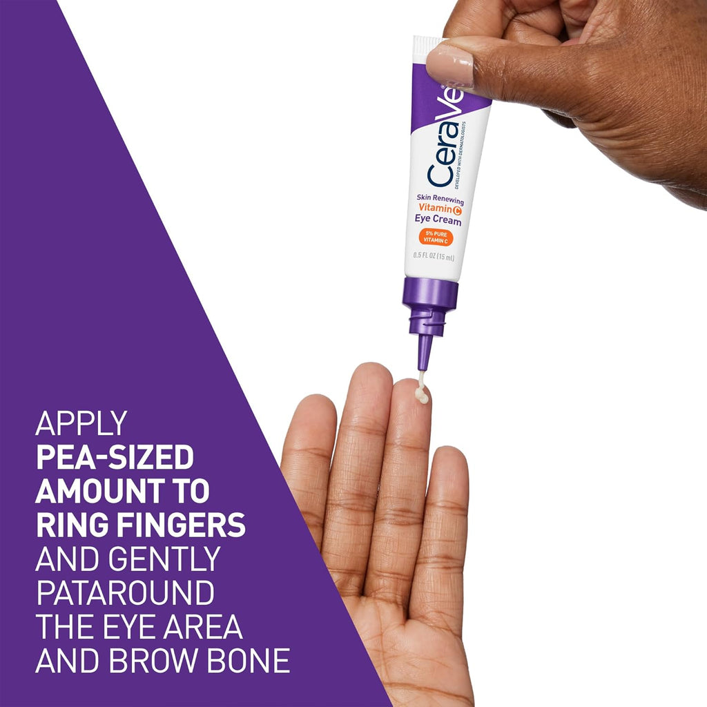 CeraVe Vitamin C Eye Cream - Application & Usage Demonstration | buy online in India with doorstep delivery at Curat Cart