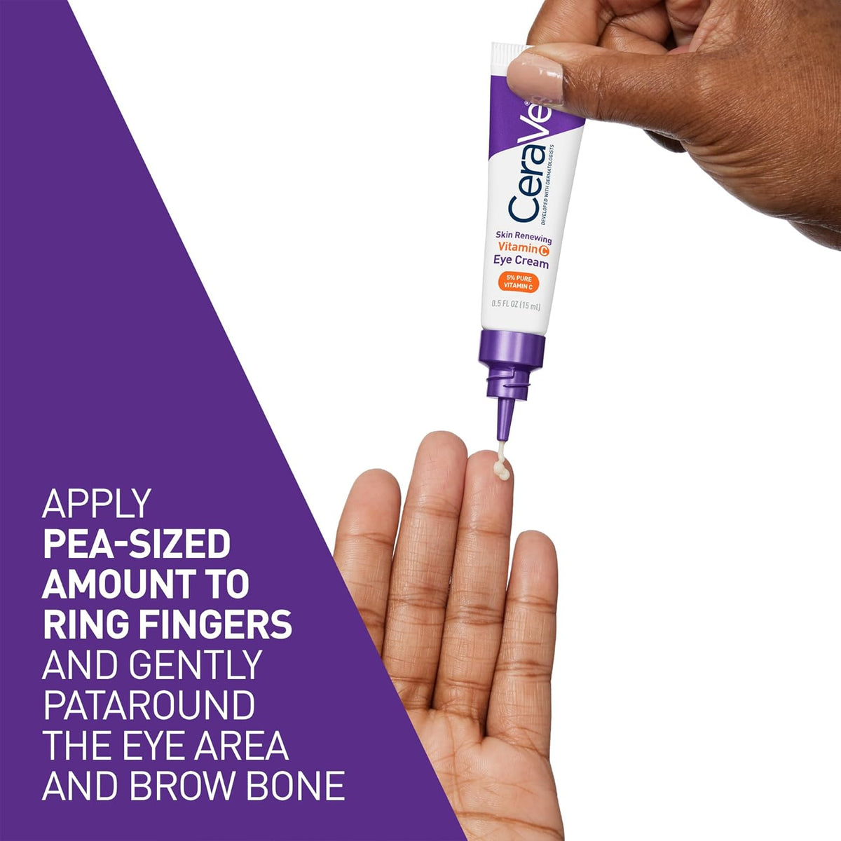 CeraVe Vitamin C Eye Cream - Application & Usage Demonstration | buy online in India with doorstep delivery at Curat Cart