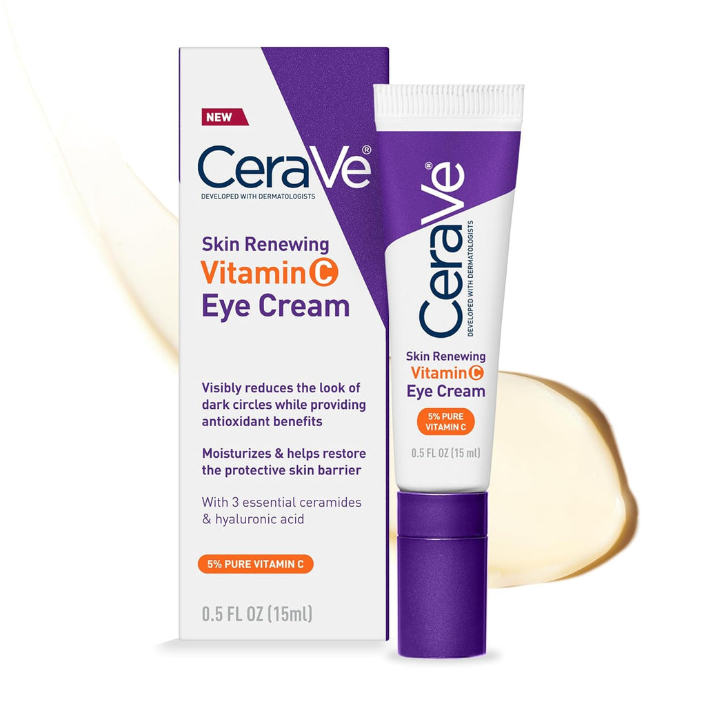CeraVe Vitamin C Eye Cream - Texture, Swatch & Consistency | original imported packaging available on Curat Cart India
