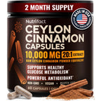 Premium imported Ceylon Cinnamon Capsules from Curat Cart, supporting healthy metabolism and packed with powerful antioxidants.