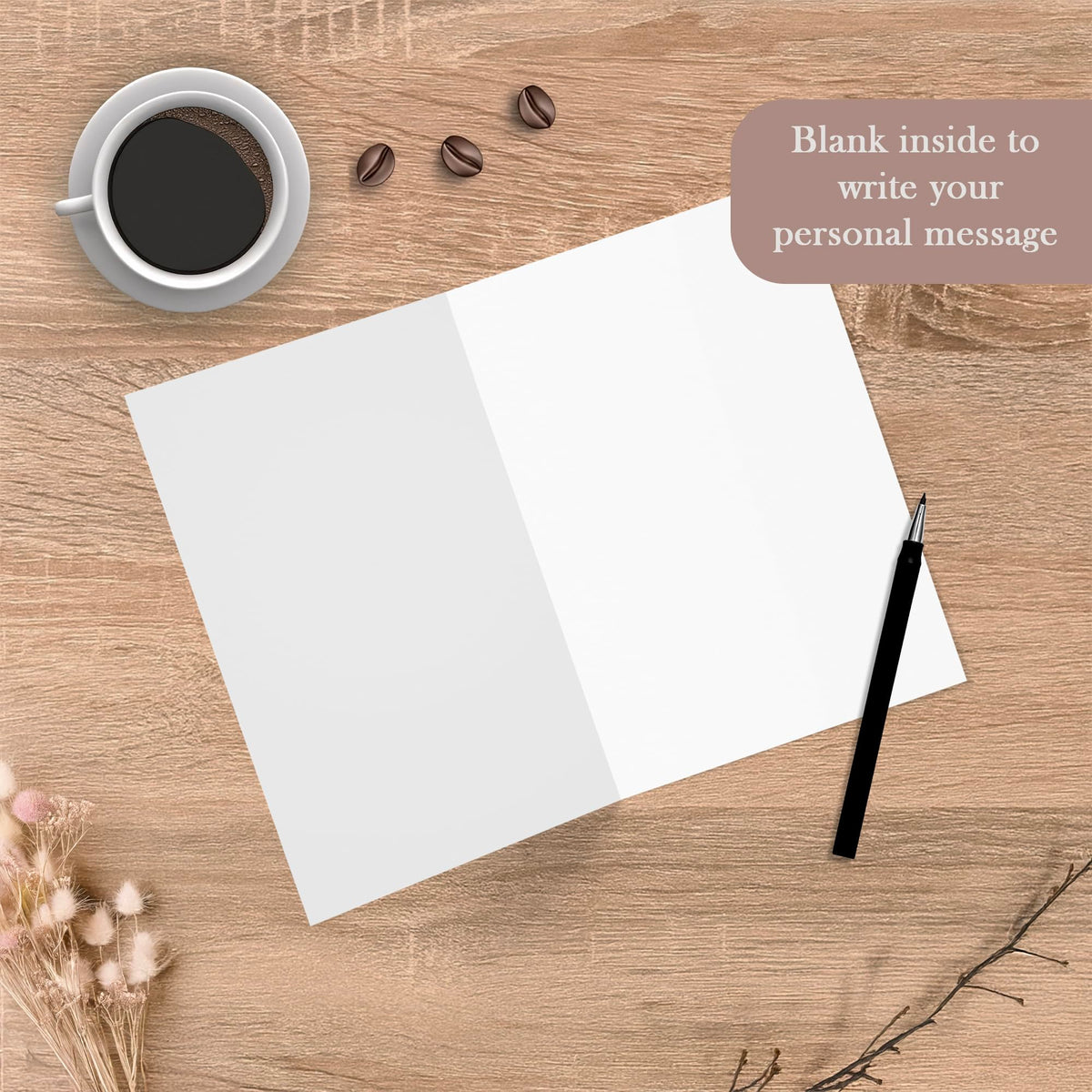 Thank You Card with Envelope, blank inside for personal messages. Available at Curat Cart, 100% Authentic in India.