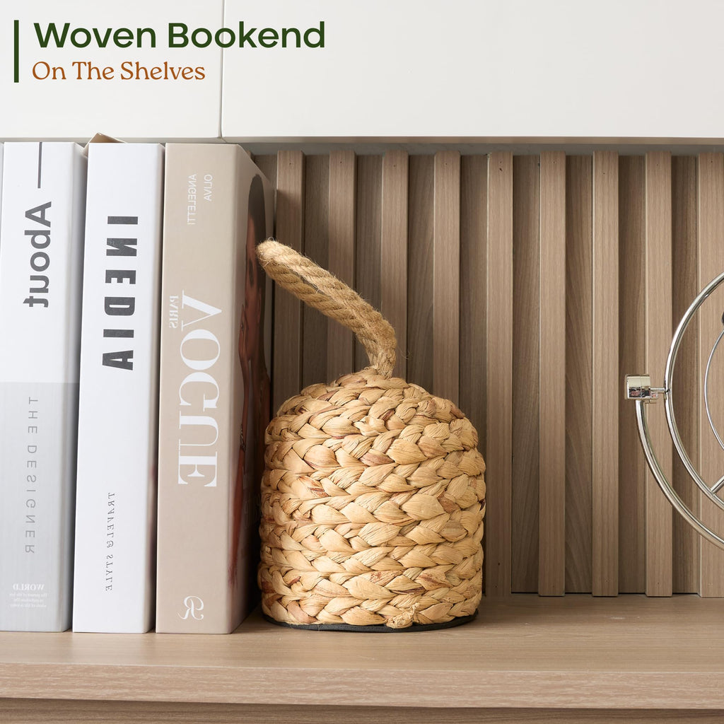 CHI AN HOME Water Hyacinth Door Stop, a premium imported item, adds elegance and functionality to your space. Available at Curat Cart.