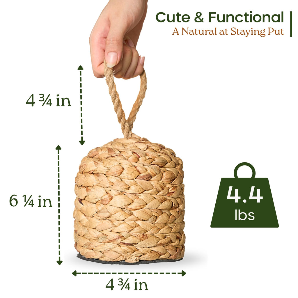 CHI AN HOME Water Hyacinth Door Stop, 100% Authentic, available in India at Curat Cart. Stylish and functional home accessory.