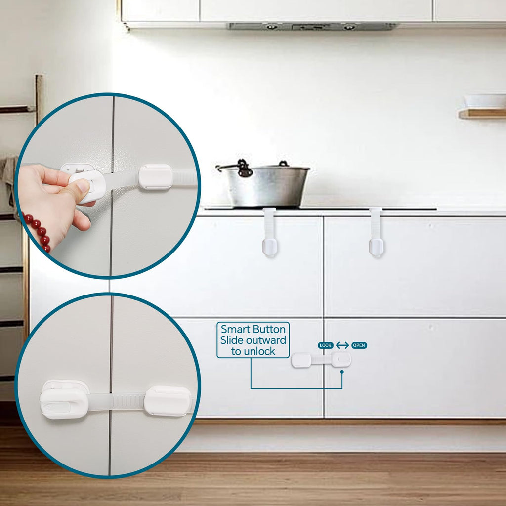 Child Safety Cabinet Locks enhance home safety by preventing accidents. Perfect for daily use. Available at Curat Cart.
