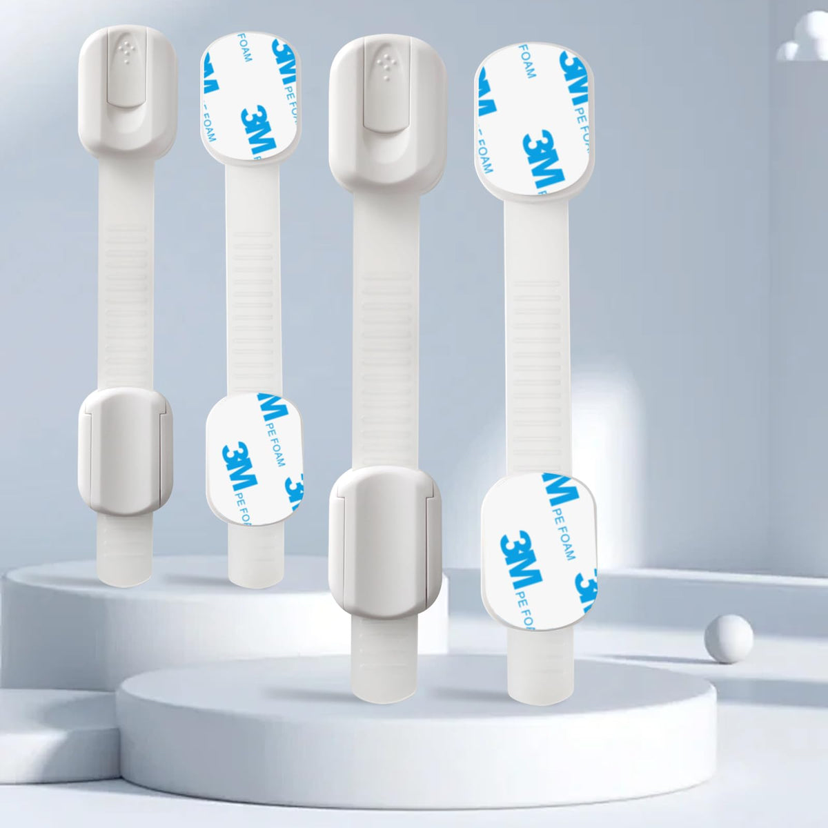 High-quality Child Safety Cabinet Locks featuring strong 3M adhesive, designed for secure home safety. Available at Curat Cart.