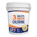 Premium imported 3-inch chlorine tablets for pools, offering 7-day longevity. Available at Curat Cart.