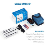 CHOICEMMed Finger Pulse Oximeter, 100% Authentic, includes lanyard, case, and batteries. Available in India at Curat Cart.