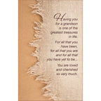 Chuck's Birthday Card For Grandson features a heartfelt message on high-quality textured paper, perfect for celebrating love. Available at Curat Cart.