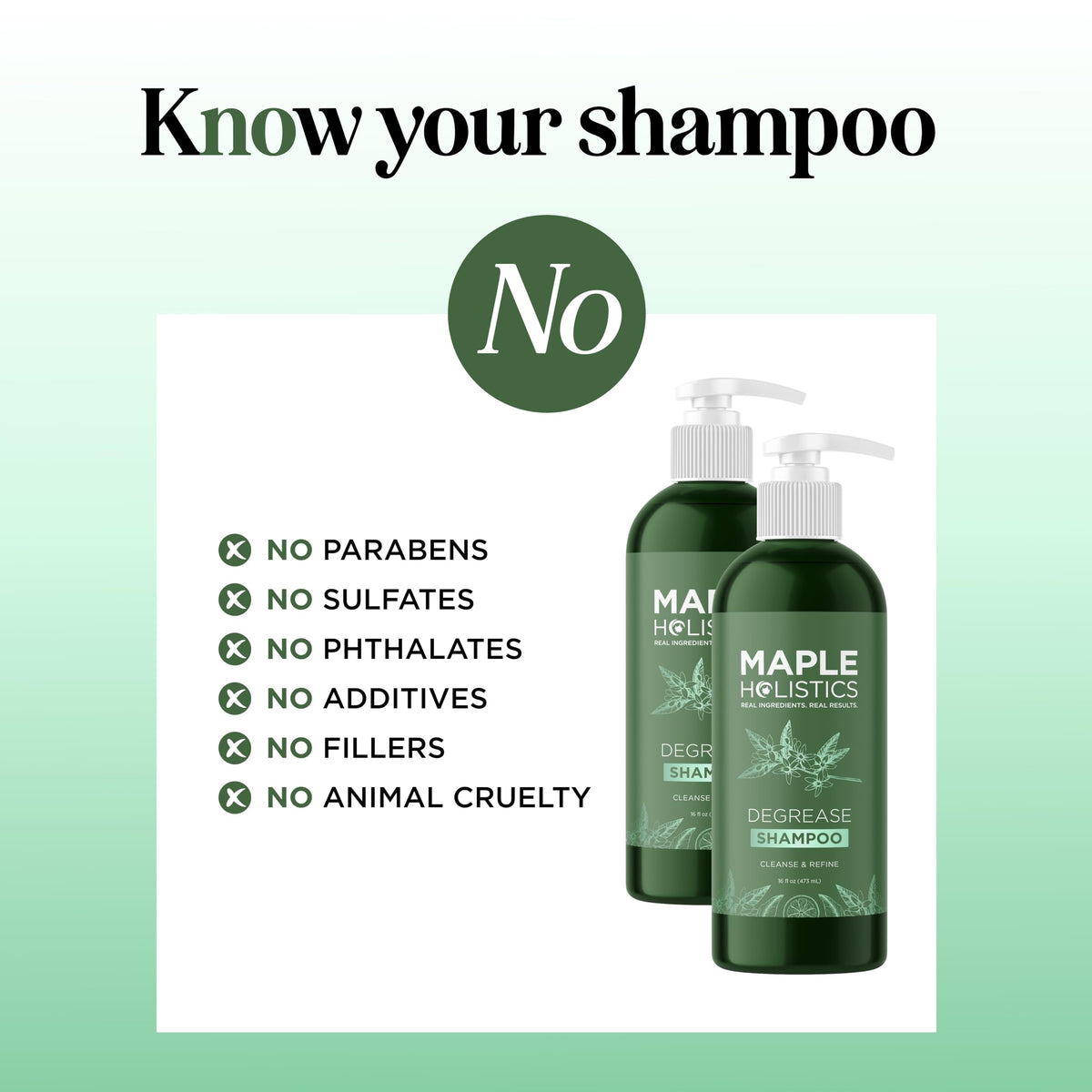 Maple Holistics clarifying shampoo for oily hair; no parabens, sulfates, or animal cruelty. Premium quality and eco-friendly.