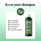 Maple Holistics Degrease Shampoo bottle. No parabens, sulfates, phthalates, or fillers. Verified by CuratCart.