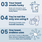 Explore Clean Skin Club Clean Towels, designed for versatile uses like drying skin and removing makeup, ensuring hygiene.