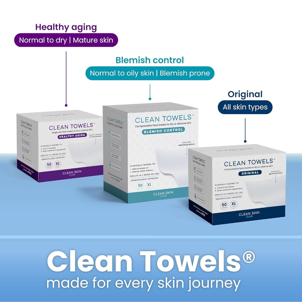 Discover Clean Skin Club Clean Towels: Authentic solutions for healthy aging, blemish control, and all skin types.
