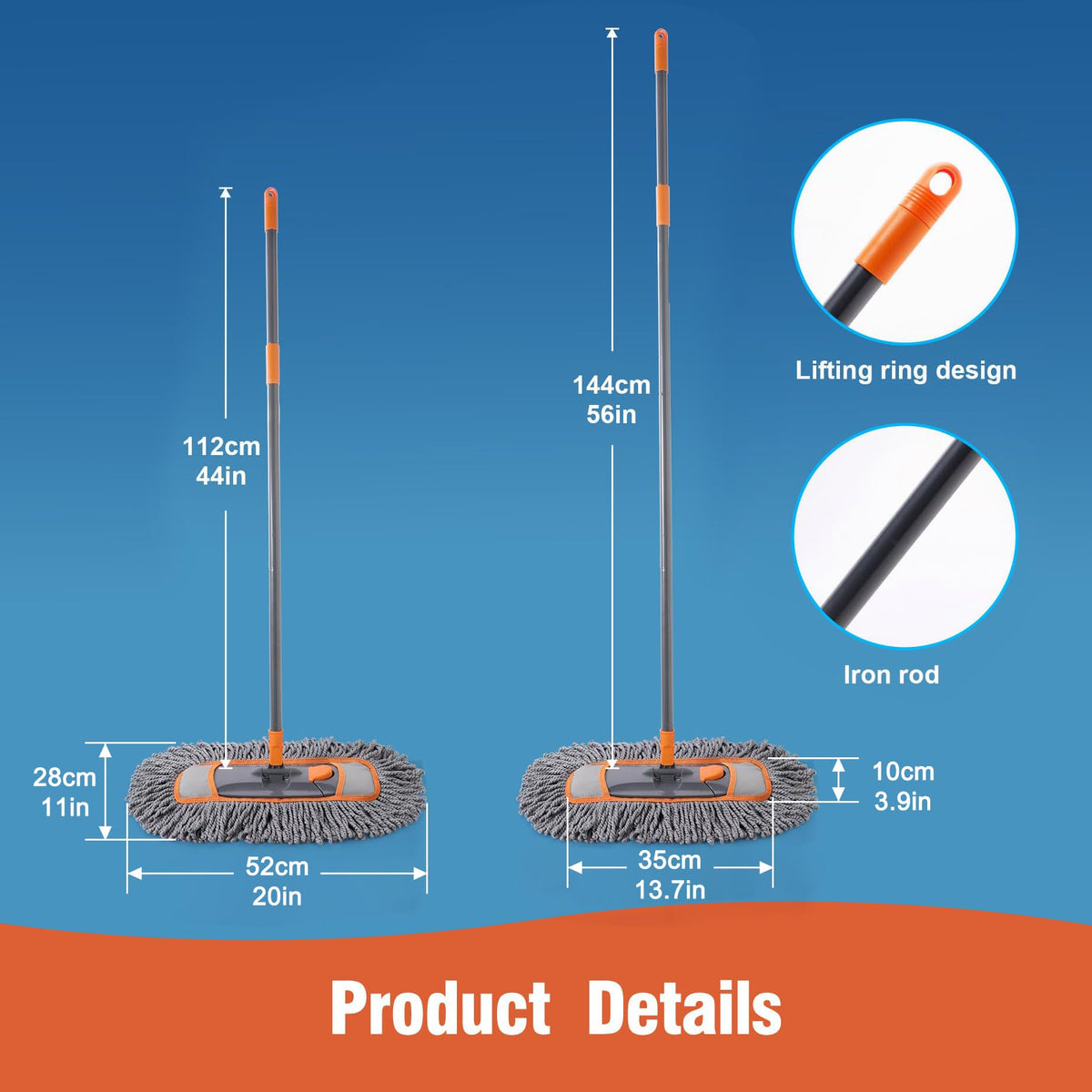 Microfiber Dust Mop for Floors with ergonomic design, ideal for efficient cleaning. Perfect for daily use at Curat Cart.