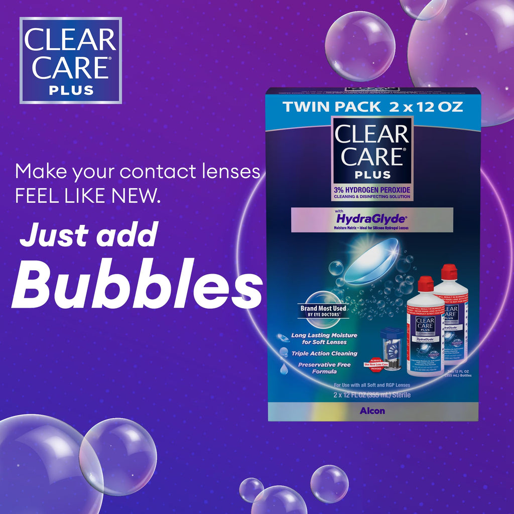 CLEAR CARE Plus Contact Lens Solution twin pack, specially curated by Curat Cart for exceptional lens care. Experience the difference.
