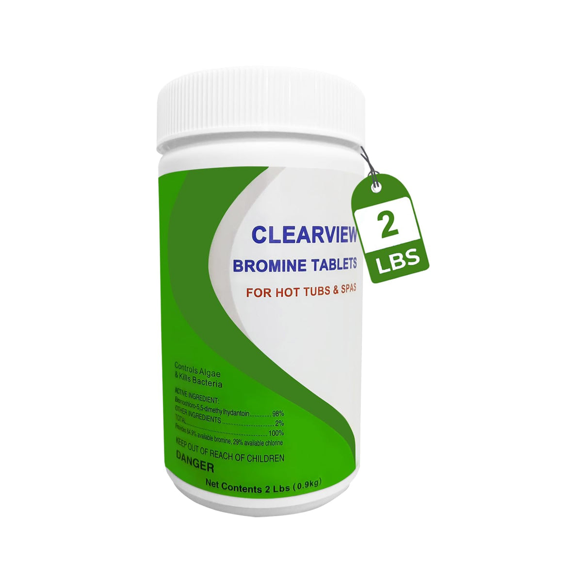 ClearView Bromine Tablets for spas, premium import for effective hot tub care. Available at Curat Cart.