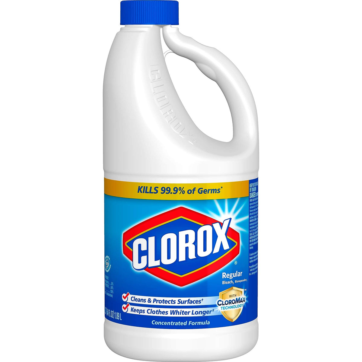 Clorox Bleach, a premium import, effectively cleans and protects surfaces while killing 99.9% of germs. Available at Curat Cart.