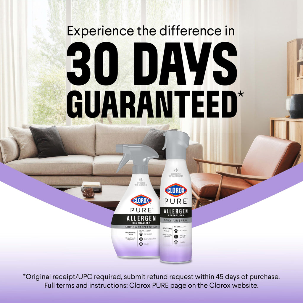 Clorox PURE Allergen Neutralizer Spray ensures a cleaner home environment. Perfect for daily use, available at Curat Cart.