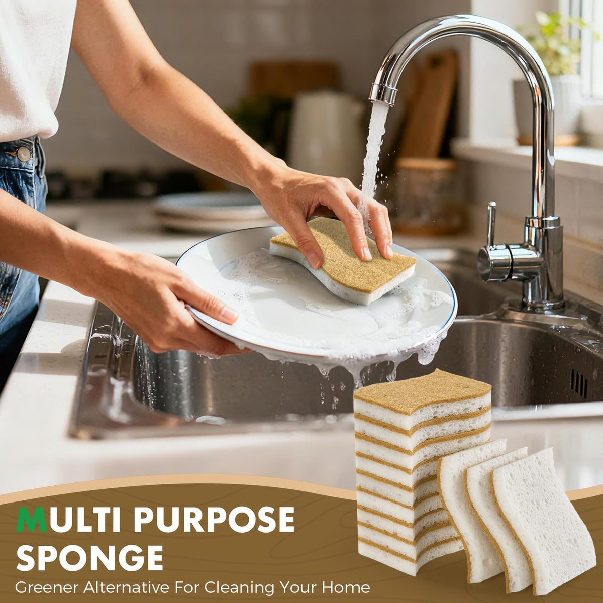 Discover COBETE Biodegradable Kitchen Sponges, a premium imported choice for eco-friendly cleaning at Curat Cart. Choose sustainability.
