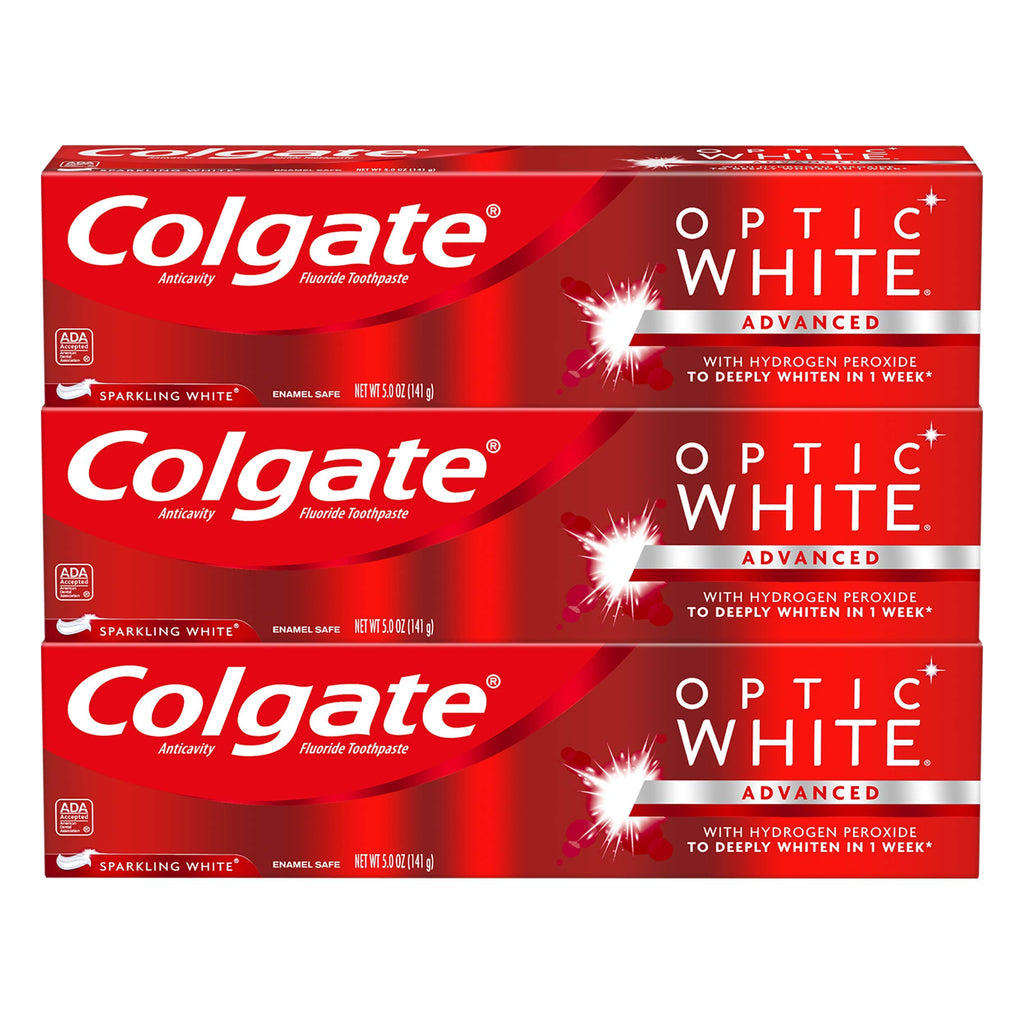 Discover the premium imported Colgate Optic White Toothpaste, designed for deep whitening with hydrogen peroxide. Available at Curat Cart.