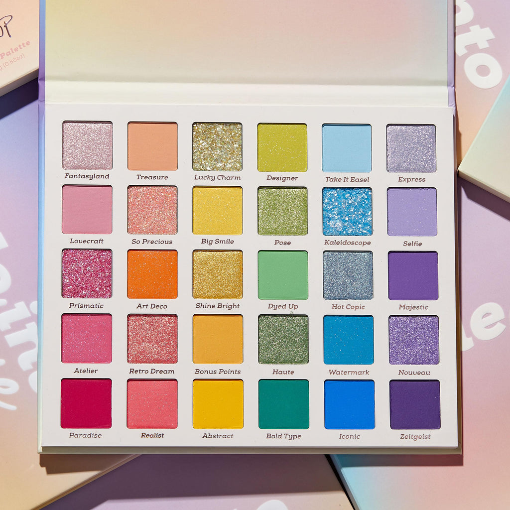 ColourPop Stone Cold Fox Eyeshadow Palette featuring 30 authentic shades in matte and shimmer finishes for versatile looks.