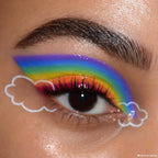 Stunning rainbow eye makeup showcasing ColourPop's Stone Cold Fox palette. Premium quality for bold, creative looks.