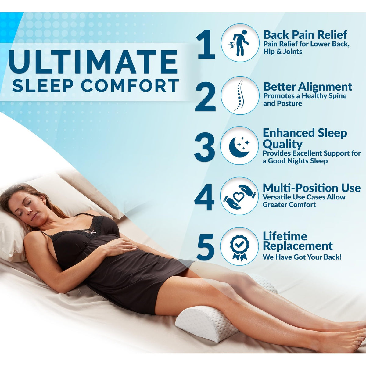 Discover the ComfiLife Knee Pillow for Sleeping, designed for ultimate comfort, featuring high-quality materials and official packaging. Available at Curat Cart.