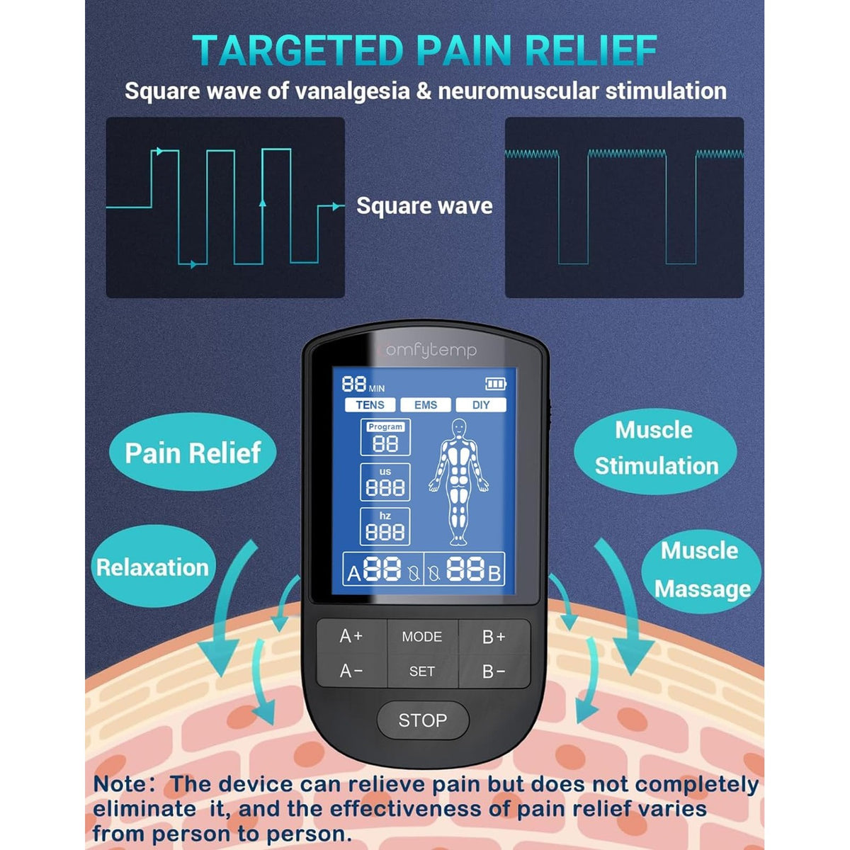 Comfytemp TENS Unit Muscle Stimulator offers targeted pain relief and muscle stimulation. 100% Authentic, available at Curat Cart in India.