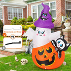 This Halloween inflatable features a ghost and cat design, perfect for festive decor. Get yours now at Curat Cart.