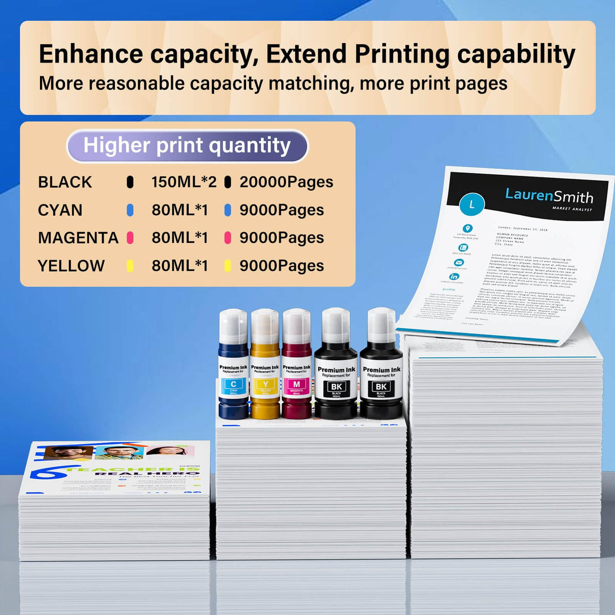 T502 Ink Refill Bottles in official packaging, ideal for enhancing print capacity. Available at Curat Cart for better printing efficiency.