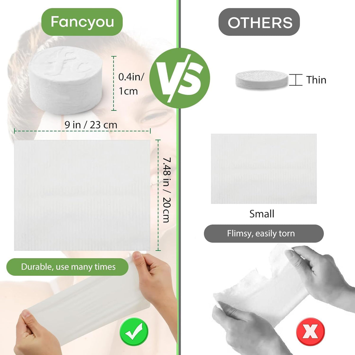 Premium imported compressed towel tablets. Durable, versatile 100-count for personal or travel use. Compact and easy to store.