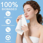 Compressed towel tablets, 100% biobased, skin-friendly, reusable, and lint-free—ideal for a global eco-conscious market.