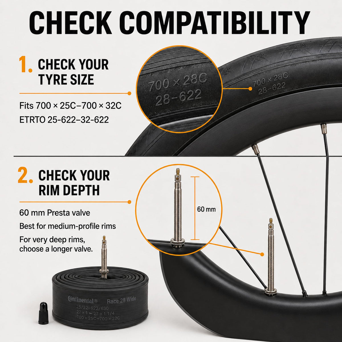 Continental Bicycle Inner Tube Bundle, specially curated by Curat Cart. Perfect fit for various tire sizes in India.