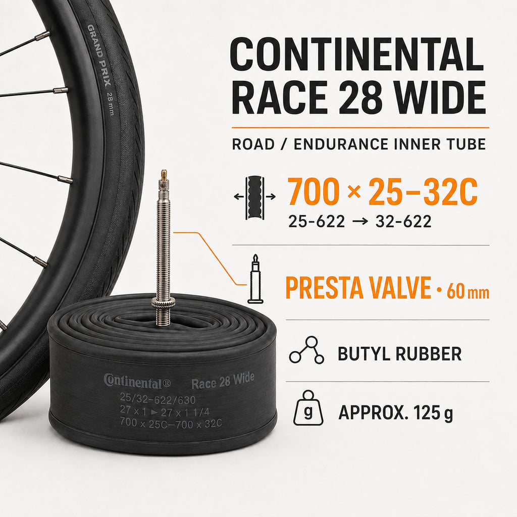 Premium Continental Bicycle Inner Tube Bundle featuring a Presta valve and butyl rubber, high-quality finish from Curat Cart.