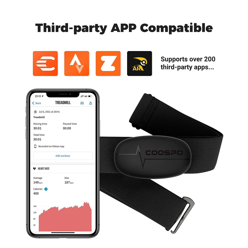COOSPO Heart Rate Monitor in high-quality packaging, compatible with over 200 apps. Available at Curat Cart.