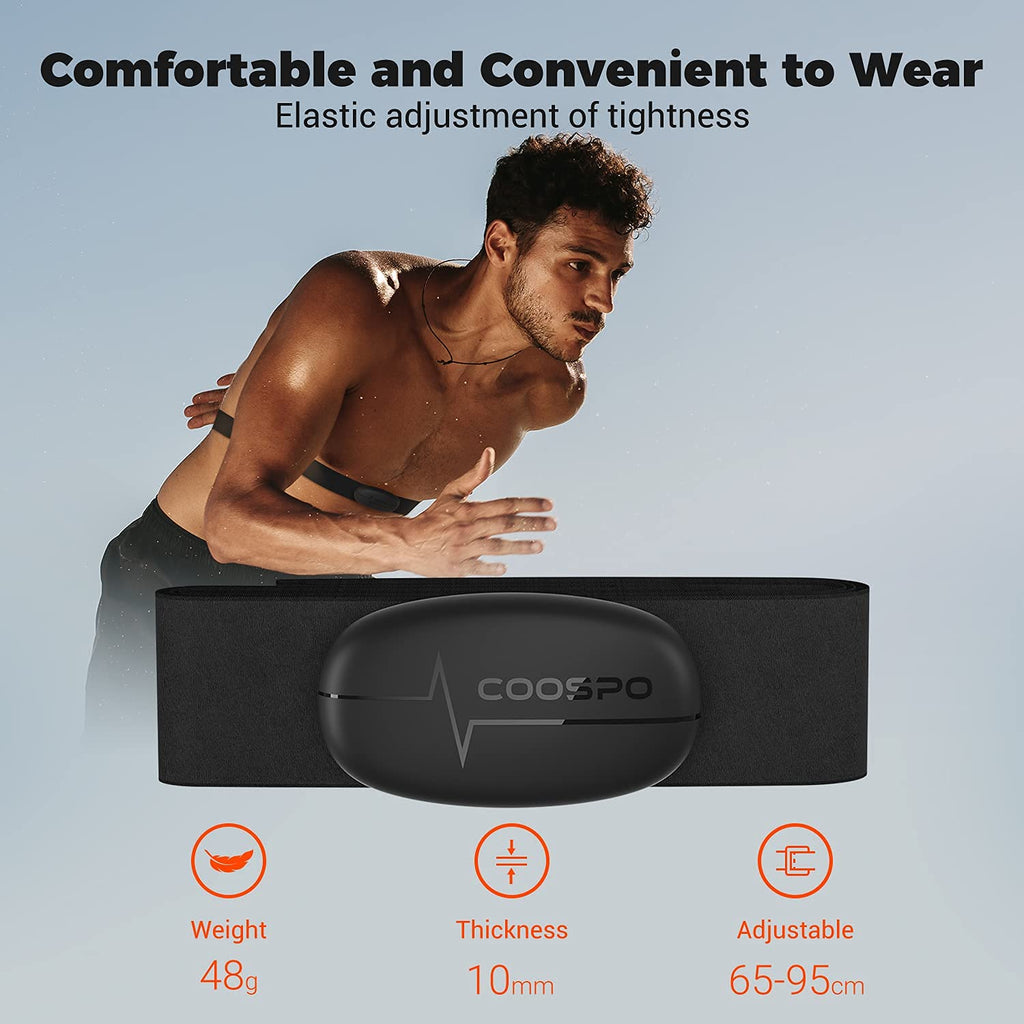 COOSPO Heart Rate Monitor offers comfort with adjustable elastic, 100% Authentic, available at Curat Cart in India.