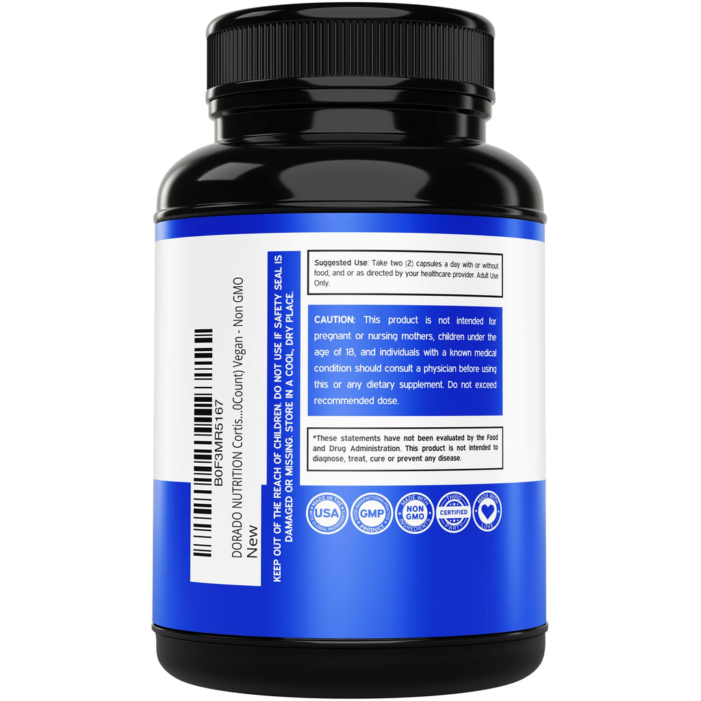 Cortisol Supplements for Balance in high-quality packaging, promoting stress relief. Available at Curat Cart.