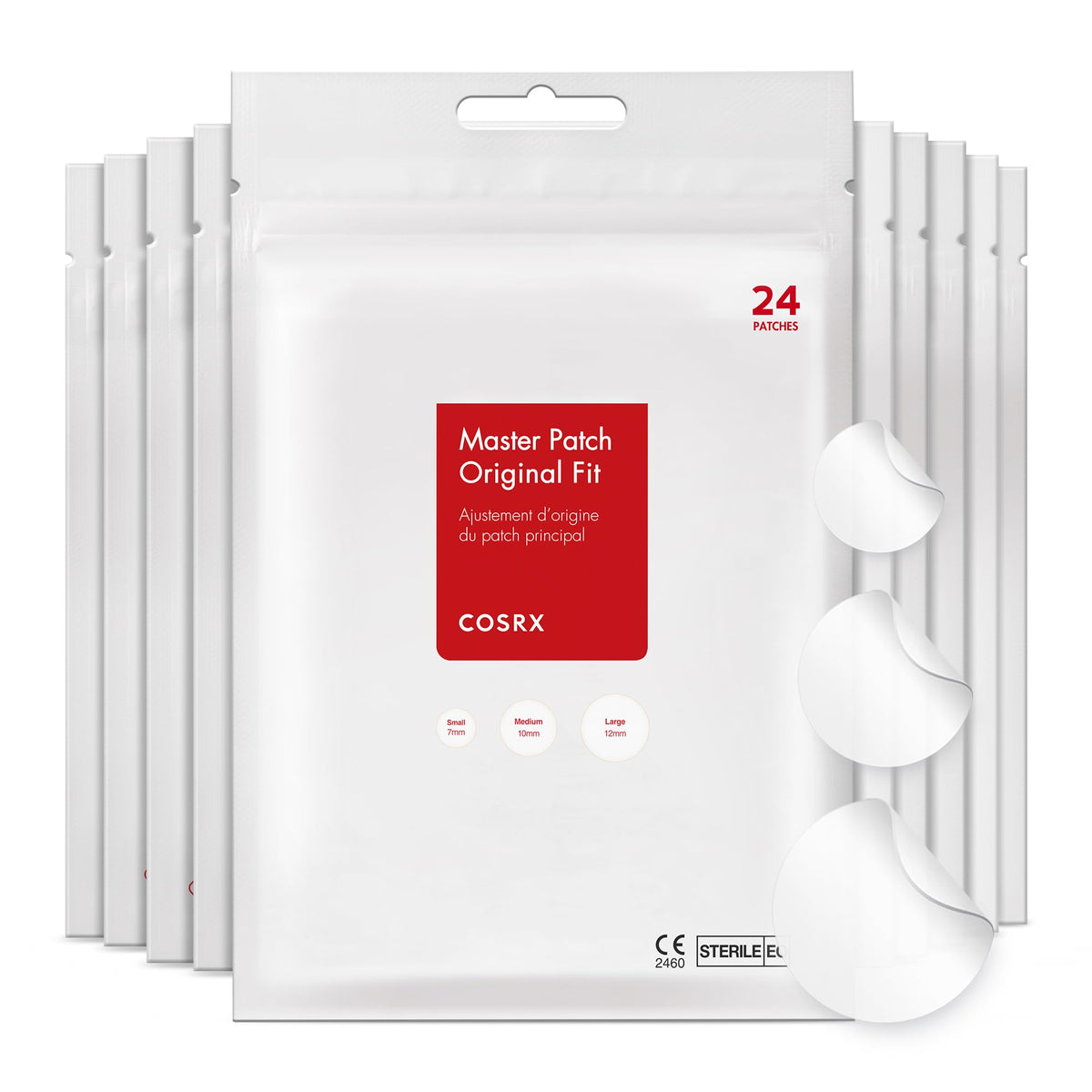 COSRX Acne Pimple Patch Original, 24 patches in a sealed pack. Trust CuratCart for quality skincare solutions.