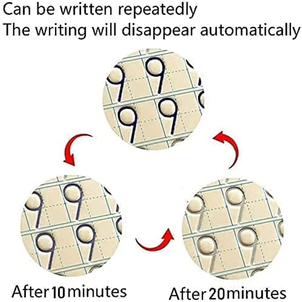 CosyCorner Handwriting Practice Workbook features premium imported sheets that allow writing to disappear automatically, ideal for repeated use. Available at Curat Cart.