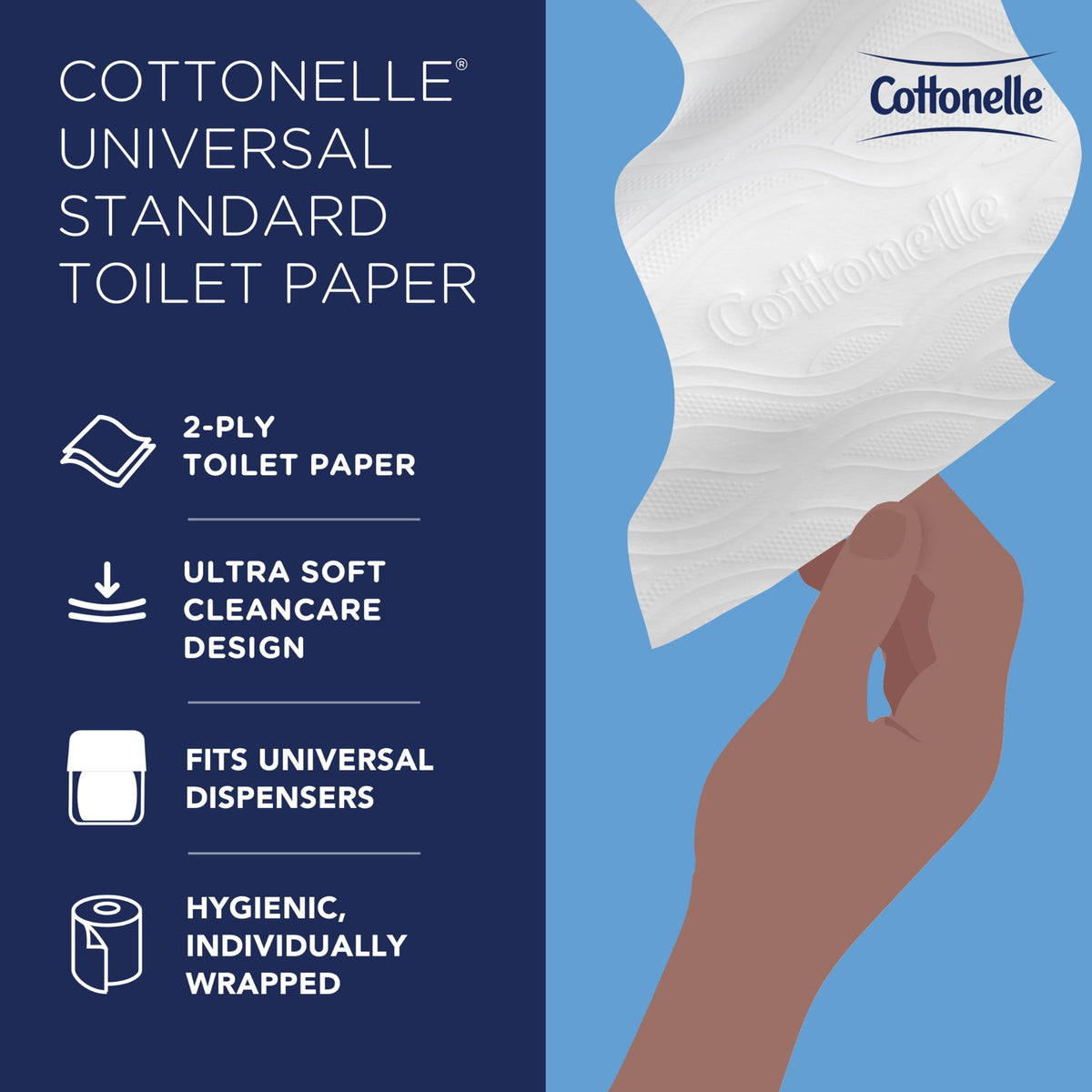 Cottonelle CleanCare Toilet Paper offers ultra-soft, hygienic 2-ply sheets, perfect for daily use. Available at Curat Cart.