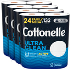 Discover Cottonelle Ultra Clean Toilet Paper, a premium import offering 3-in-1 cleaning power for sensitive skin. Available at Curat Cart.
