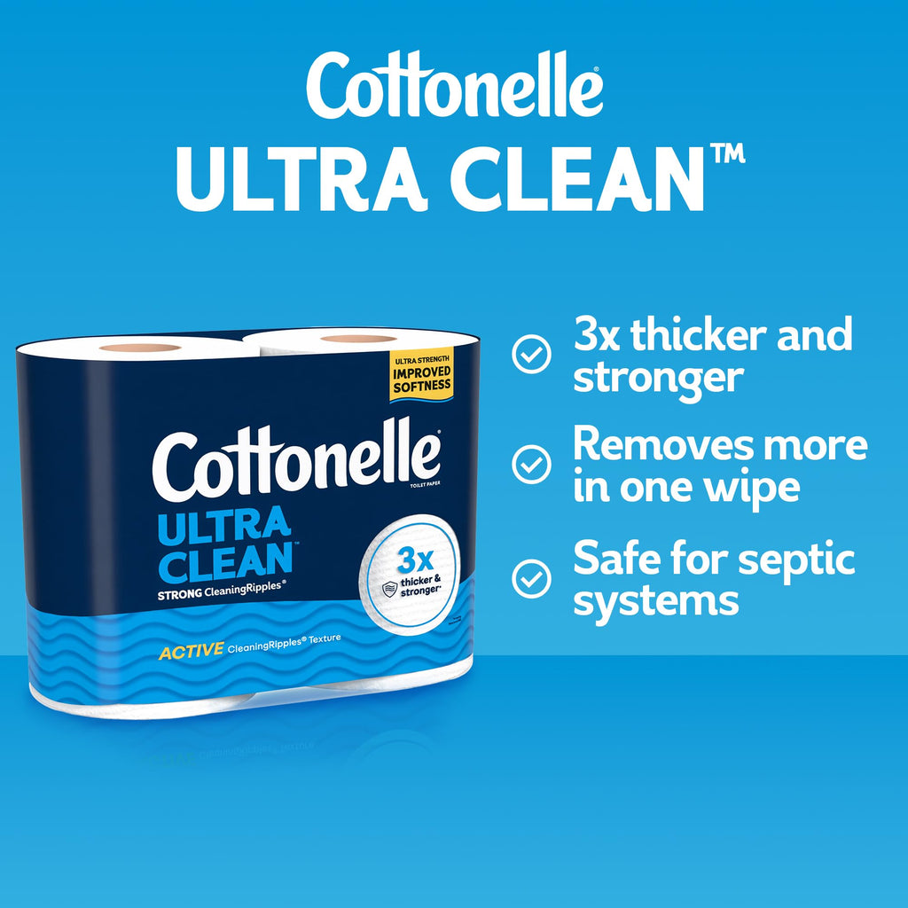Discover Cottonelle Ultra Clean Toilet Paper, designed for exceptional softness and strength. Perfect for daily use from Curat Cart.