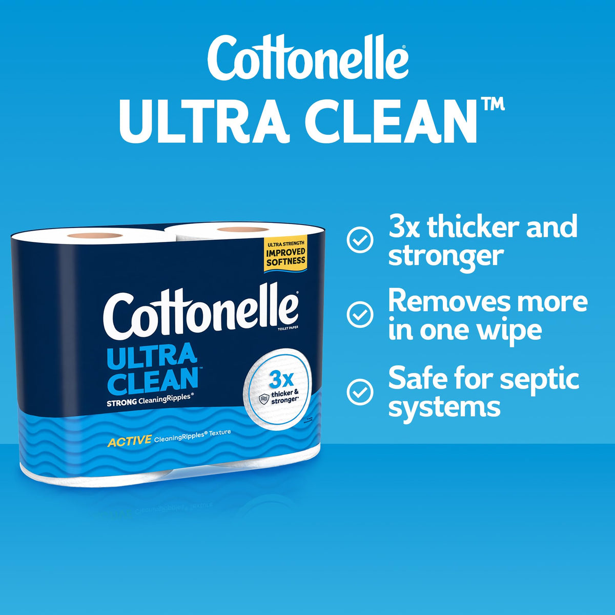 Discover Cottonelle Ultra Clean Toilet Paper, designed for exceptional softness and strength. Perfect for daily use from Curat Cart.