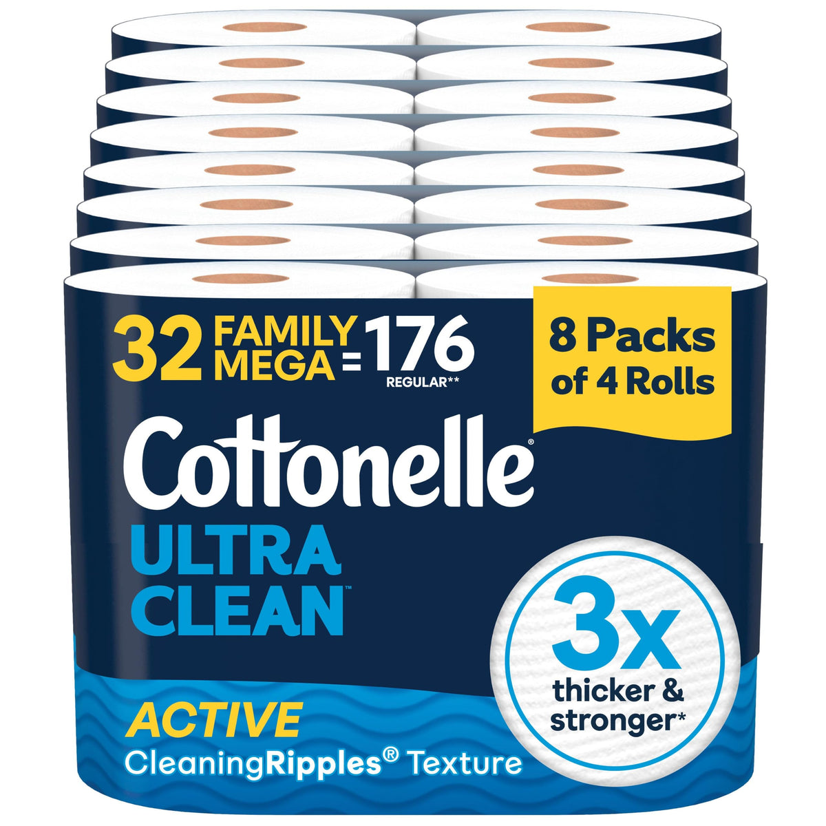 Discover Cottonelle Ultra Clean Toilet Paper, specially curated by Curat Cart for a superior clean. Experience 3x thicker and stronger sheets.