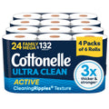 Experience Cottonelle Ultra Clean Toilet Paper, a premium import with CleaningRipples texture for a superior clean. Available at Curat Cart.