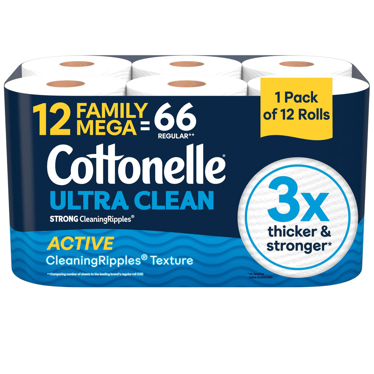 Cottonelle Ultra Clean Toilet Paper offers 3x thicker and stronger rolls, perfect for daily use. Available at Curat Cart.