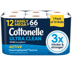 Cottonelle Ultra Clean Toilet Paper offers 12 mega rolls, perfect for daily use. Upgrade your routine with Curat Cart's premium quality.