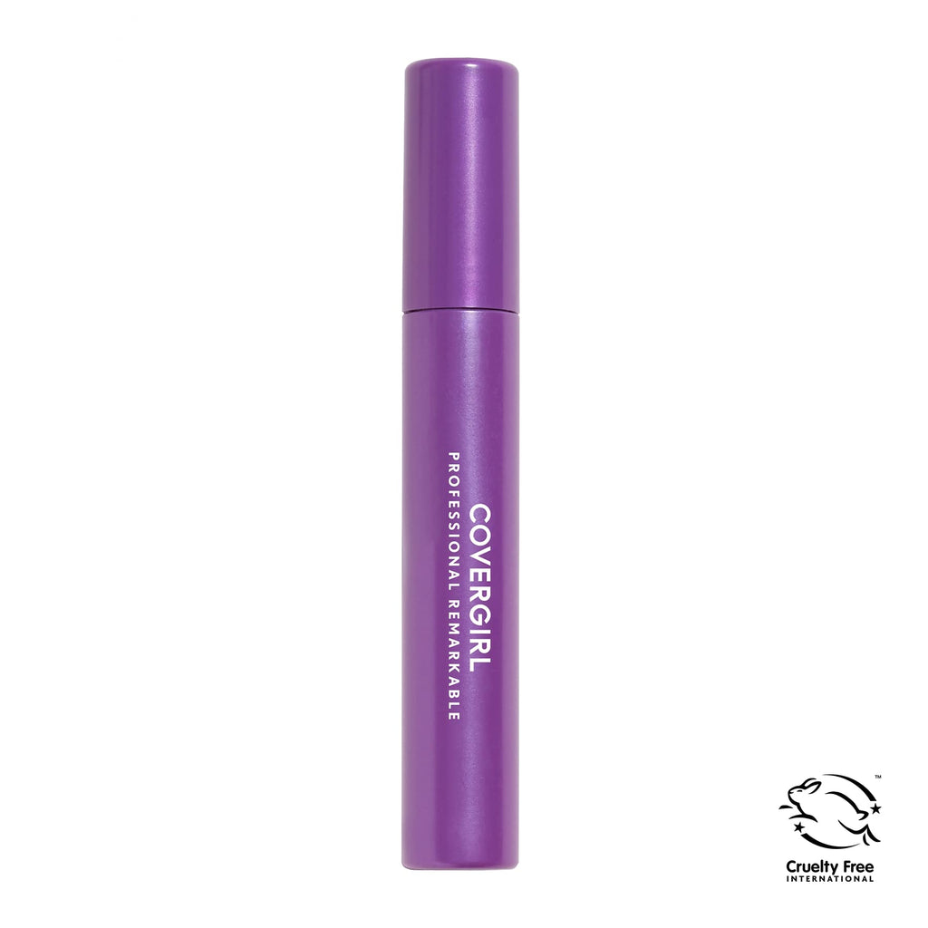 Covergirl Professional Remarkable Mascara in purple packaging. A premium cruelty-free product for stunning lashes.